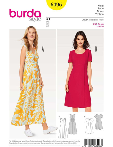 Patrón de vestido - Burda 6496