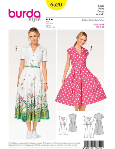 Patrón de vestido - Burda 6520