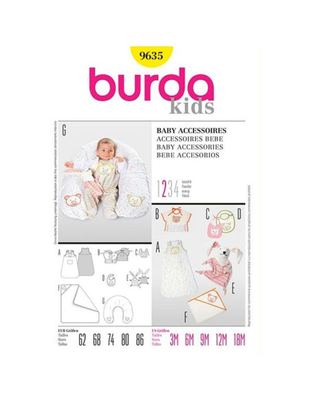 Patrón de accesorios para bebé - Burda 9635
