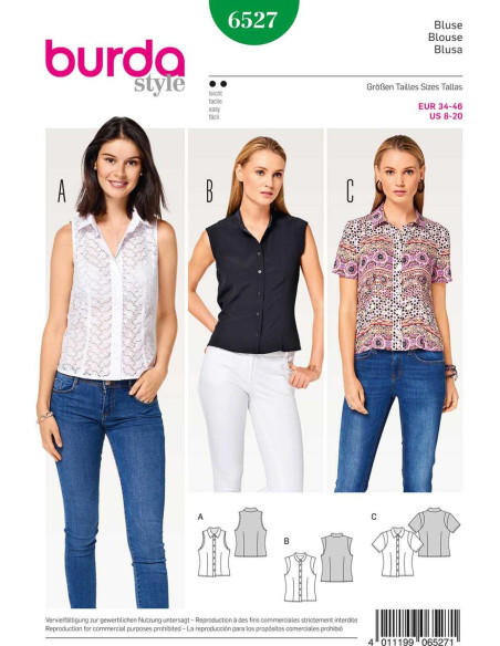 Patrón de blusa - Burda 6527