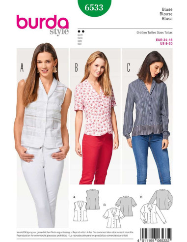 Patrón de blusa - Burda 6533