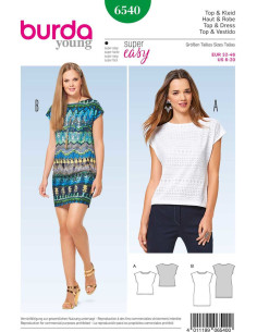 Patrón de blusa y vestido - Burda 6540