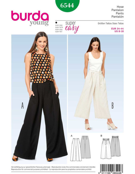 Patrón de pantalón - Burda 6544
