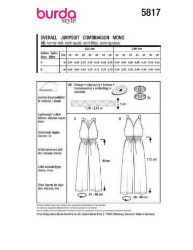Patrón de combinación - Burda 5817