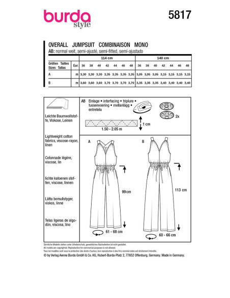 Patrón de combinación - Burda 5817