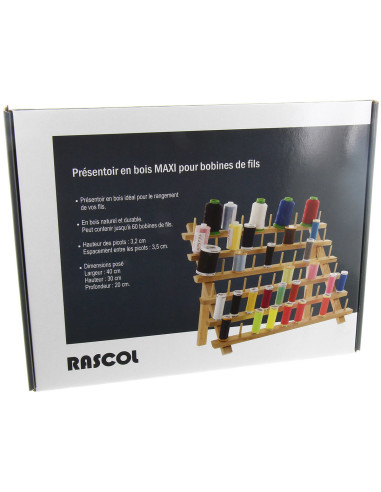 Expositor de madera para 60 carretes de hilo