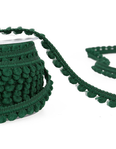 Galón mini pompones - Verde botella