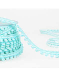 Galón mini pompones - Azul cielo