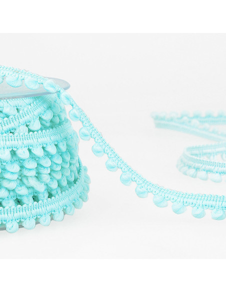 Galón mini pompones - Azul cielo