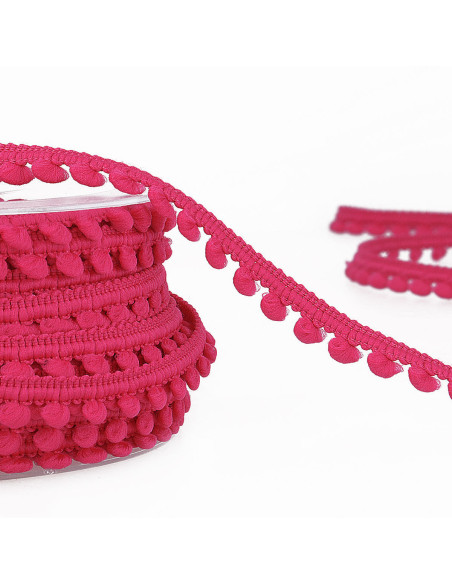 Galón mini pompones - Fucsia