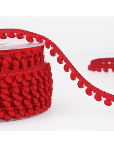 Galón mini pompones - Rojo