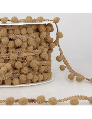 Galón con grandes pompones - Beige