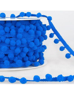 Galón con grandes pompones - Azul real
