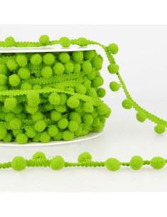 Galón con grandes pompones - Verde manzana