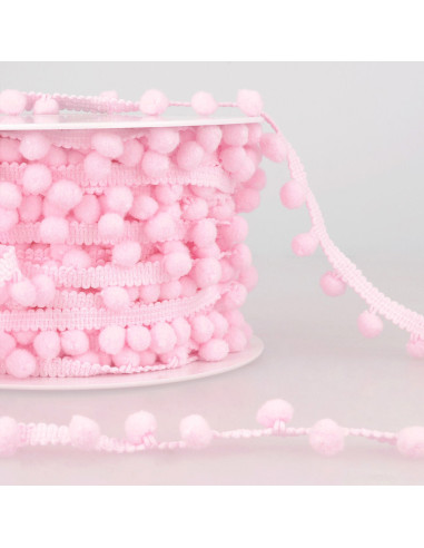 Galón con grandes pompones - Rosa