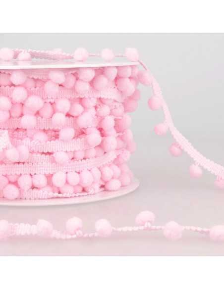 Galón con grandes pompones - Rosa