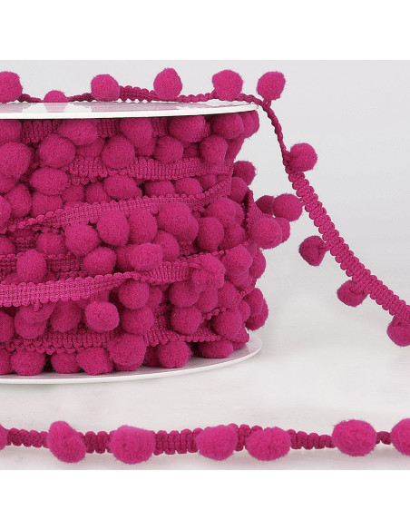 Galón con grandes pompones - Fucsia