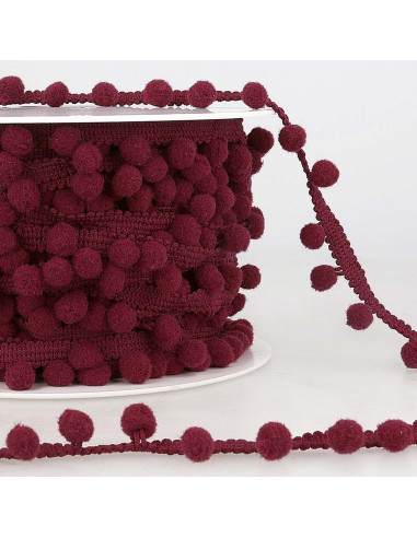 Galón con grandes pompones - Burdeos