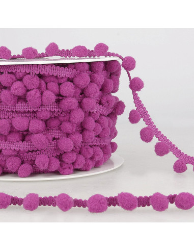 Galón con grandes pompones - Violeta