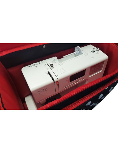 Maleta con ruedas para máquina de coser - Lunares