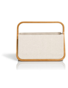 Bolso de lona y bambú natural M 2