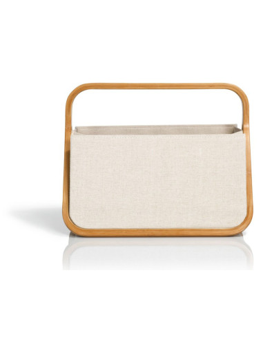Bolso de lona y bambú natural M