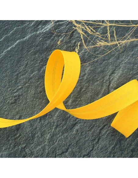 Biais tout textile polycoton - Jaune safran