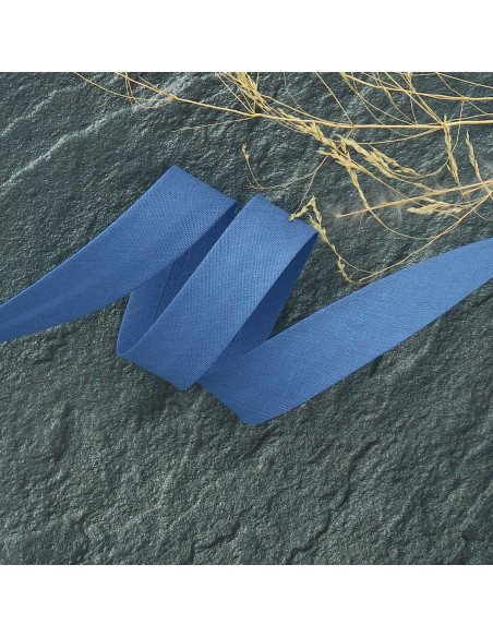 Biais tout textile polycoton - Bleu horizon