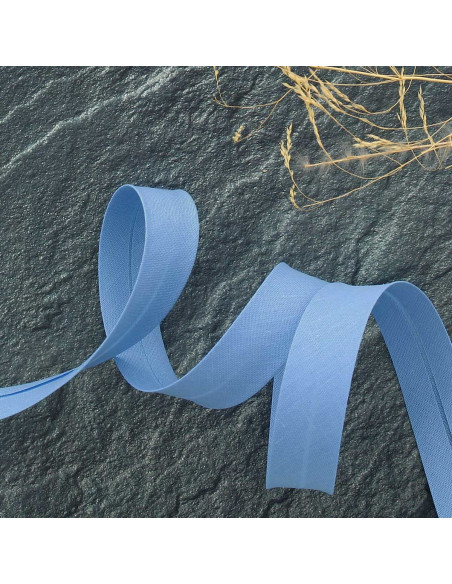 Biais tout textile polycoton - Bleu Oxford