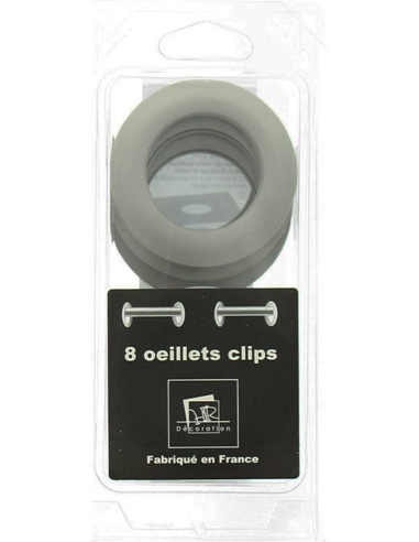 Lote de 8 ojales para cortinas Ø44 mm - Mate - Lino