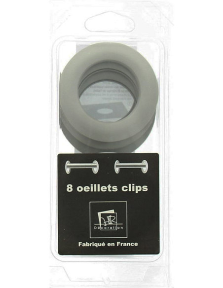 Lote de 8 ojales para cortinas Ø44 mm - Mate - Lino