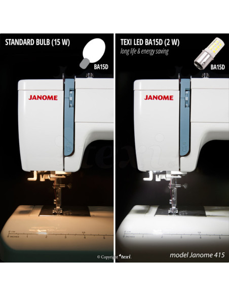 Bombilla LED de bayoneta para máquina de coser