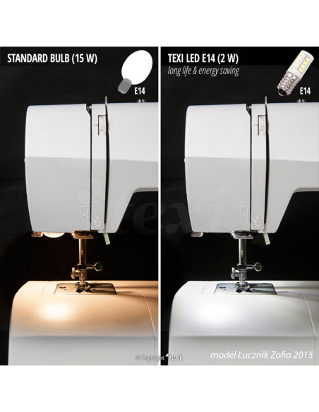 Bombilla LED de rosca para máquina de coser