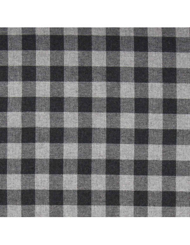 Tela de franela de cuadros grandes - Gris