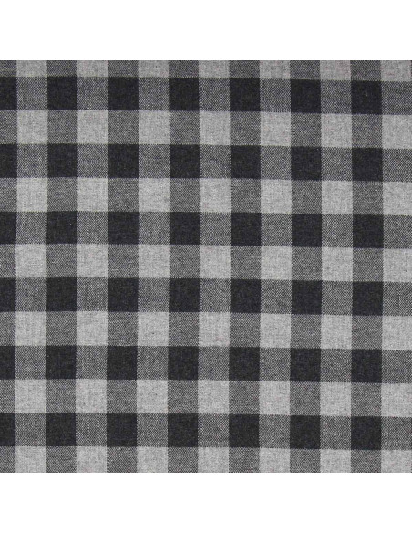 Tela de franela de cuadros grandes - Gris