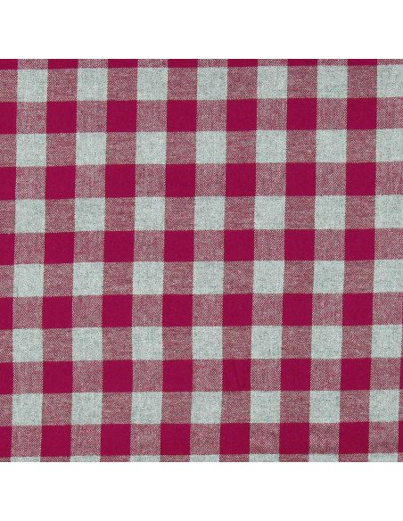 Tela de franela de cuadros grandes - Rojo y gris