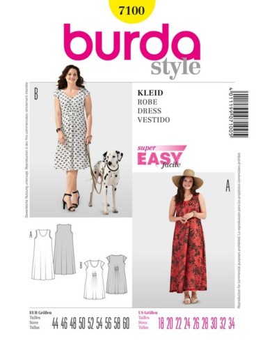 Patrón de vestido - Burda 7100