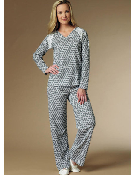 Patrón de bata, blusa, camisón y pantalón - Butterick 6428