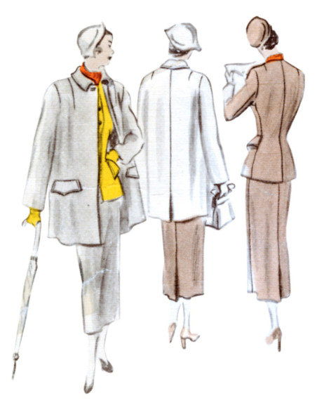 Patrón de sastre y abrigo - Vogue 1932