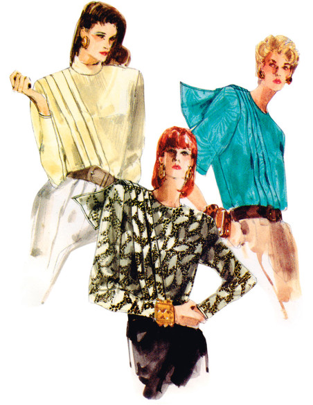 Patrón de camisa vintage - Vogue 1980