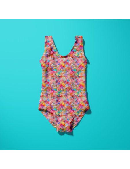 Tejido de lycra para traje de baño - Gummystar rosa y violeta