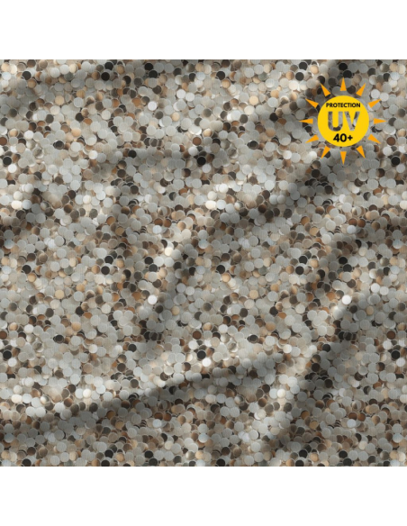 Tejido lycra traje de baño - Sissi gris y oro