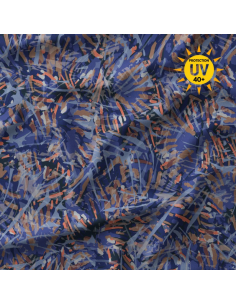 Tejido de lycra para traje de baño - Fizyle azul y naranja