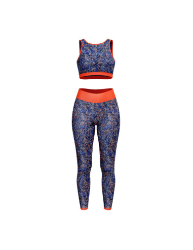 Tejido de lycra para traje de baño - Fizyle azul y naranja