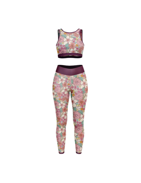 Tejido de lycra para traje de baño - William rosa y verde