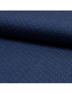 Tejido viscosa chambray plumetis - Azul denim