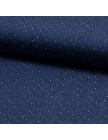 Tejido viscosa chambray plumetis - Azul denim