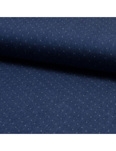 Tejido viscosa chambray plumetis - Azul denim