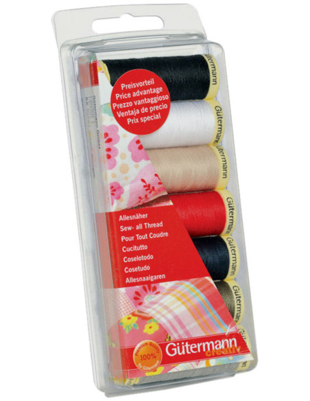 Juego de 7 hilos de coser de poliéster Gütermann
