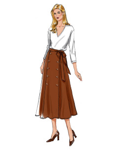 Patrón de falda y cinturón - Butterick 6866 2